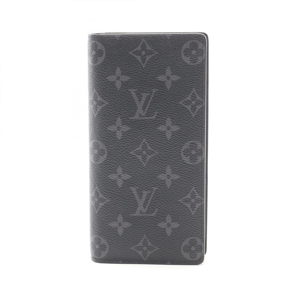Louis Vuitton Portefeuille Brazza Monogram Wallet Canvas Leather Eclipse Black